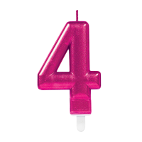 Candle Number 4  Pink